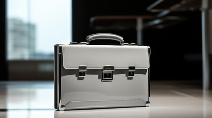 Poster - chrome silver briefcase