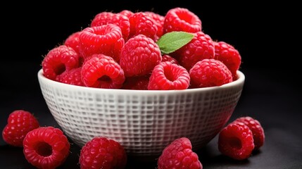 Poster - delicious background raspberry fruit