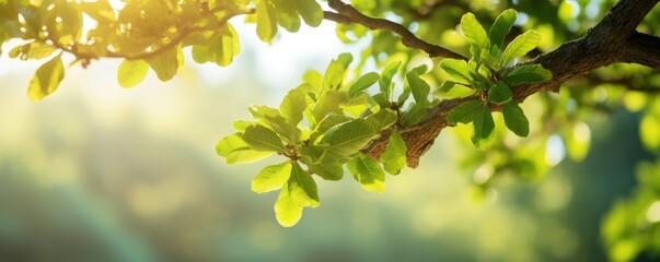 Wall Mural - Sunlight Through Leaves