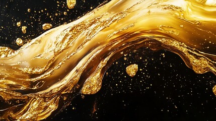 Wall Mural - Golden Liquid Abstract