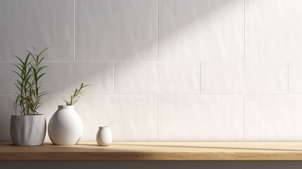 Canvas Print - irregular white tile texture