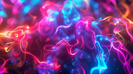 Wall Mural - abstract background of fun neon lights for a reggaeton game card, AI Generative