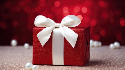 Poster - red gift with bow