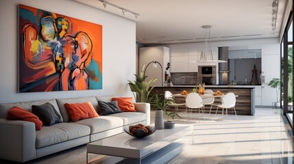 Wall Mural - eclectic blurred home interior modern