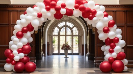 elegance red white balloons