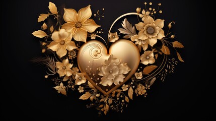 Poster - hefloral gold heart graphic