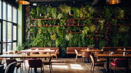 Canvas Print - cafe vertical plant