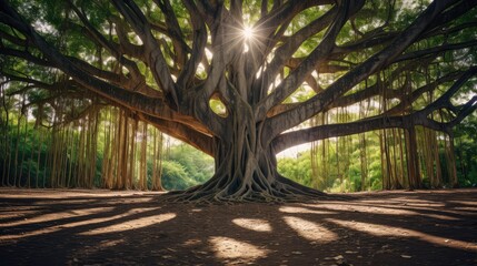 roots tropical tree background