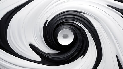 Wall Mural - canvas black white swirl