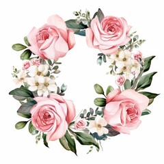 Poster - Watercolor Floral Wreath