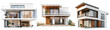 © azhar - set of modern houses on isolated transparent background