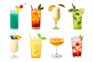 Poster - PNG Summer drink element set, transparent background