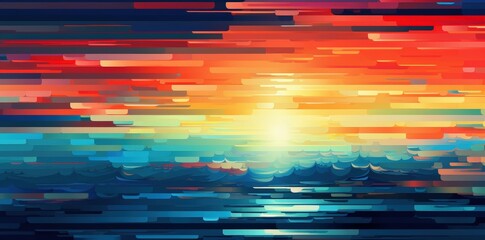 Wall Mural - Sunset Over the Sea