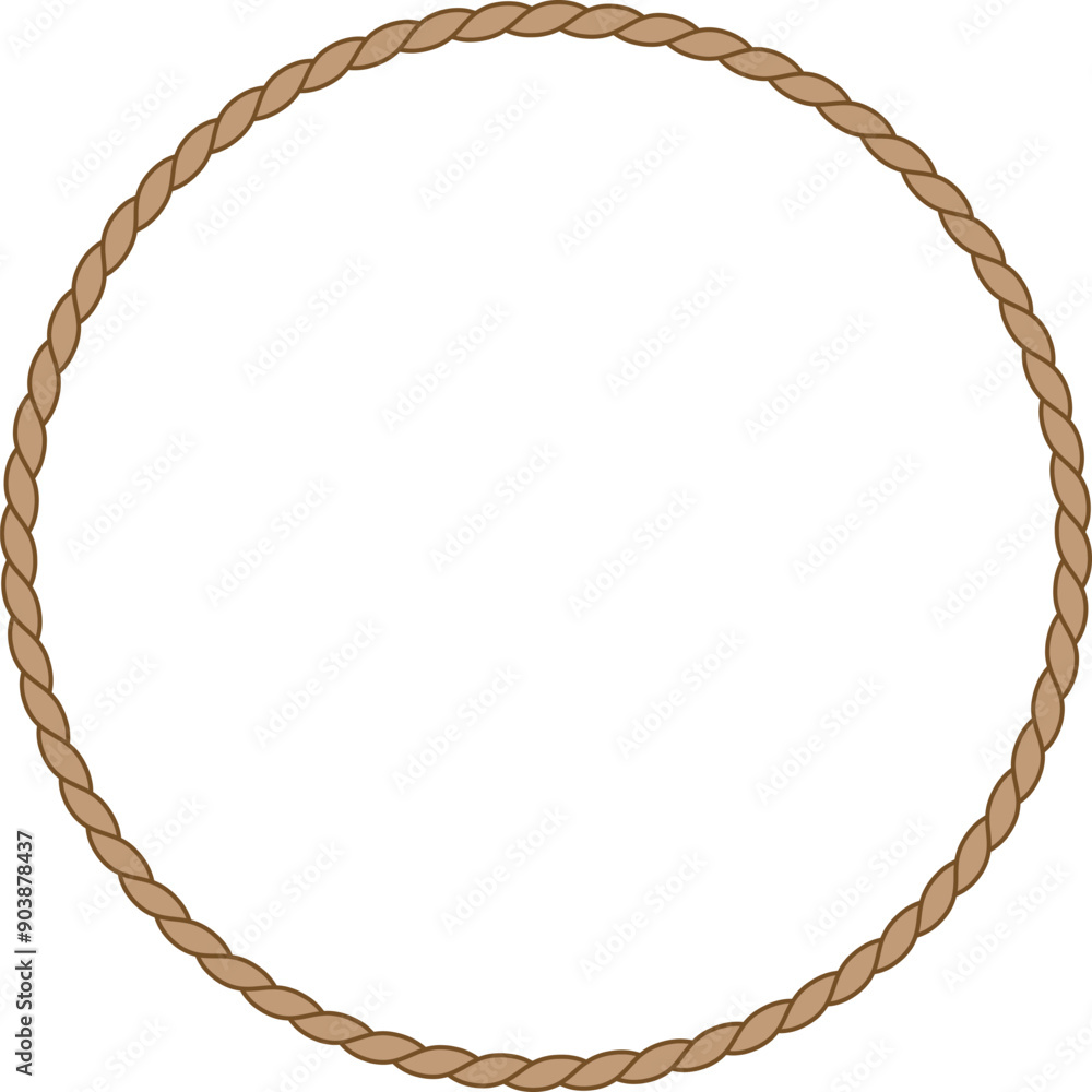Round rope frame border, cut out, isolated with transparent background ...
