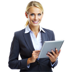 business woman with tablet png