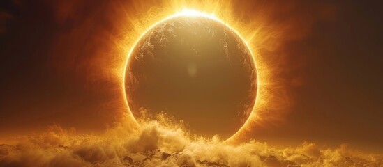 Wall Mural - Solar Eclipse Over Clouds