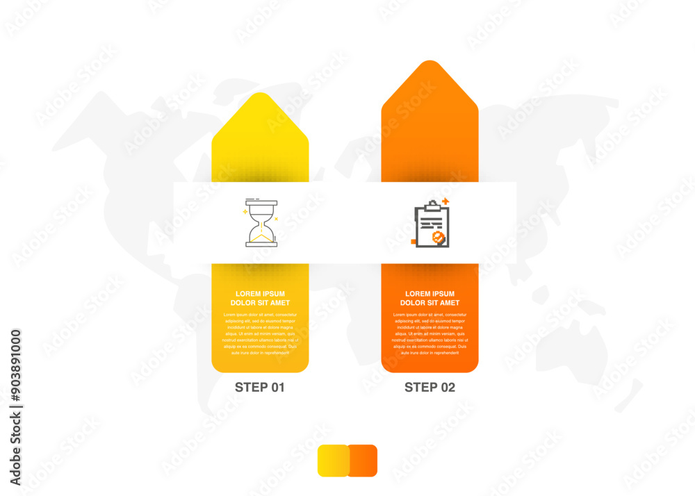 Vector infographic arrow design with 2 steps. Infographics template for ...