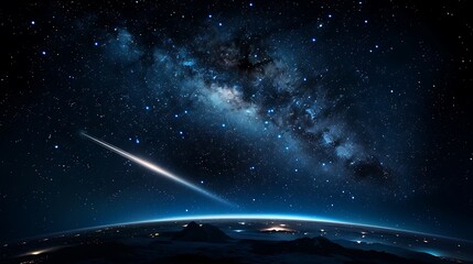 Wall Mural - a majestic night sky filled with stars and constellations perfect for world space week taken with pr