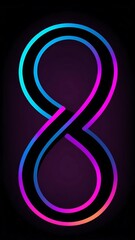 Wall Mural - Outline infinity sign neon the dark gradient color