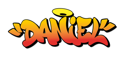 Wall Mural - Daniel name in graffiti style. Vector illustration.