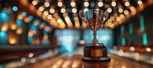 Wall Mural - trophy cup award for sport game win. generative ai technology.