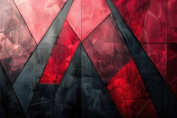 The abstract picture of the red shape repetitive pattern polygon geometry in the background, geometry is mathematics that study shape, sizes, properties, and dimensions of objects and spaces. AIG51.