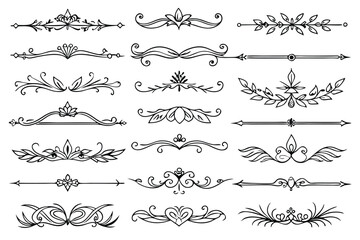 captivating collection of hand-drawn dividers, featuring whimsical swirls, elegant flourishes, and i