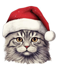 Sticker - PNG Cat christmas portrait mammal.