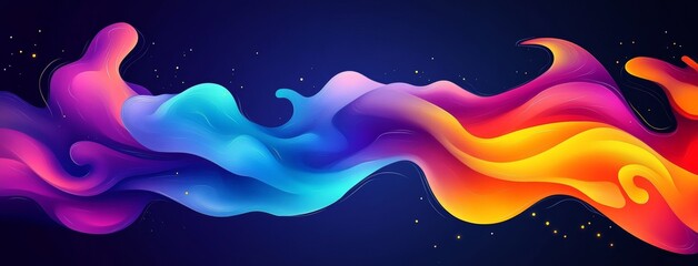 Wavy liquid background, colorful art illustration