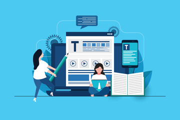 Content management and CMS concept