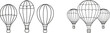 © Zaleman - The hot air balloons are flying in the sky. This is a continuous one-line drawing.