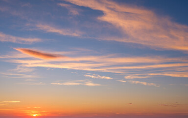 Wall Mural - Beautiful dramatic scenic after sunset sky background after sunset