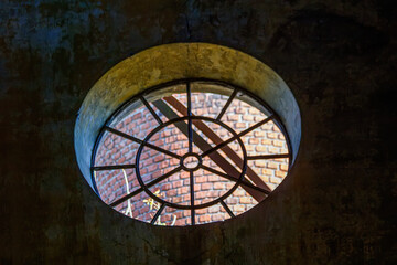 Old window in the abandoned building