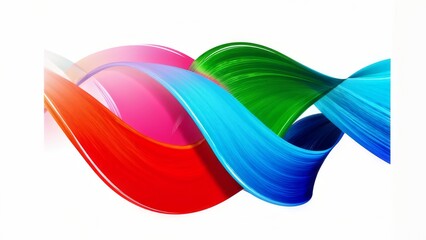 Wall Mural - Abstract background, wallpaper, broad lines, waves, spiral. splashes of multicolored bright inks, paints, on a white background. 