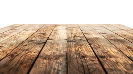Wall Mural - empty wooden table on transparent background