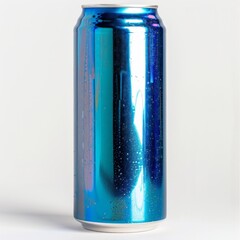 Medium shot of Solid color aluminum beer can, isolated on a white background 