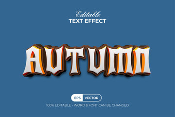 Wall Mural - Autumn Text Effect 3D Style. Editable Text Effect.