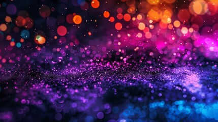 Fototapete - Abstract background with vivid splashes of neon colors on a dark surface.