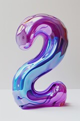 a purple and blue number 2 on a white background