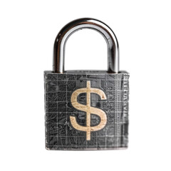 Wall Mural - A padlock with a dollar sign on it on transparent background