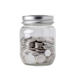 Wall Mural - a savings jar on solid white background on transparent background