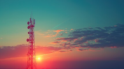 Tele Ballpark Tower Captured in Warm Golden Evening Light