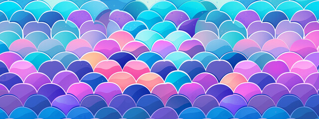 Poster - Abstract Colorful Gradient Scale Pattern with Shades of Blue and Pink with Darker Elements