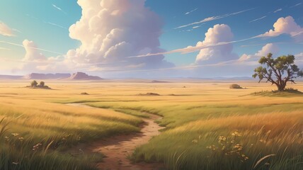 Wall Mural - prairie expanse background art design backdrop copy space