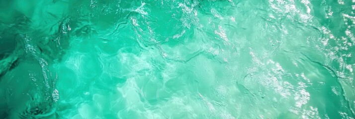 Wall Mural - turquoise water surface, water in the pool, cyan  water texture of the ocean sea