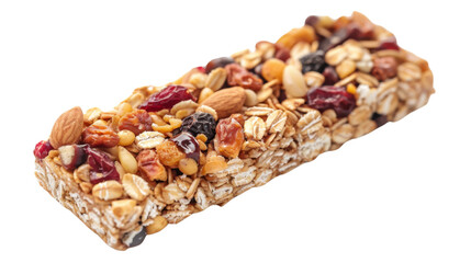 Granola bar with oats on transparent background