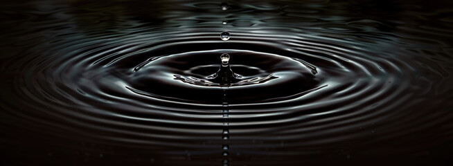 Poster - A falling drop into water,