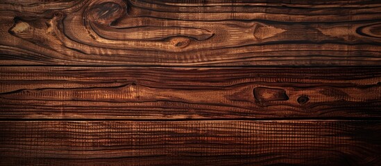 Poster - Horizontal grains on a seamless dark brown wood surface perfect for a copy space image