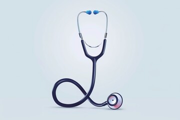 Poster - Stethoscope on a light blue background representing medical diagnostics and healthcare tools ideal for health related designs and illustrations