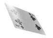 © dule964 - Flying playing card for poker and gambling, four club isolated on white, clipping path